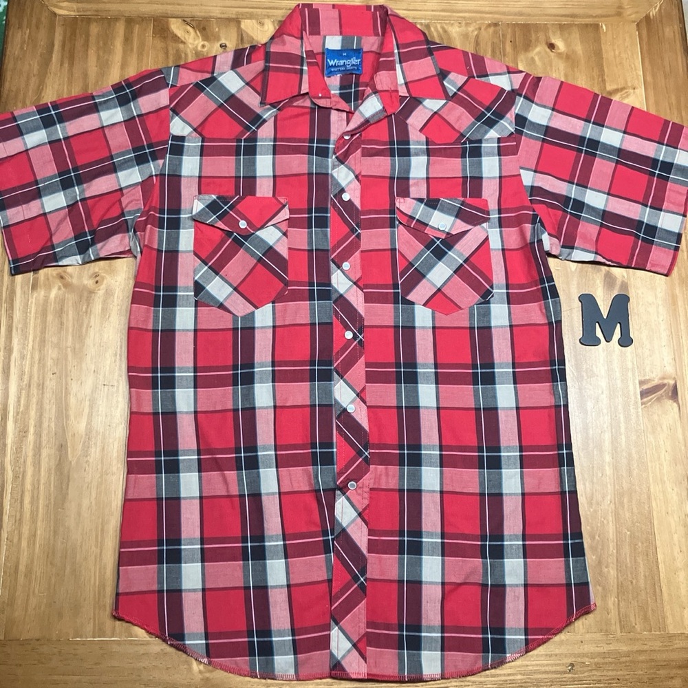Wrangler Red Plaid Button-Up Shirt